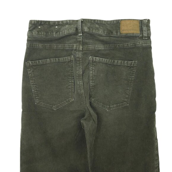 American Eagle Stretch Super Hi Rise Flare Corduroy Pants Womens 6 Green - Picture 11 of 15